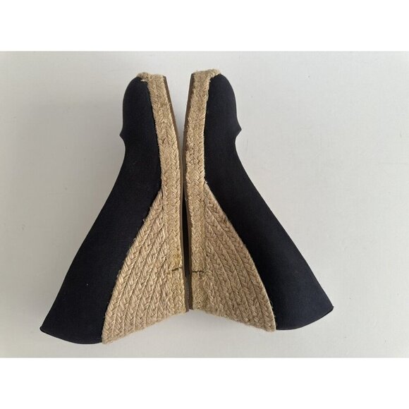 J. Crew Seville Women's Navy Blue Closed Toe Canvas Wedge Espadrille Shoes 9.5 - Picture 8 of 13